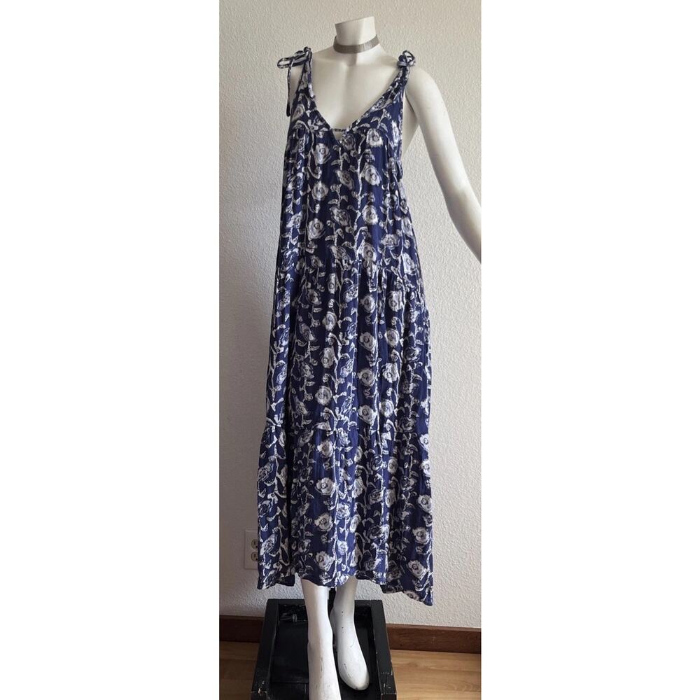 NWT Natural Life Brooklyn Blue Floral Cami Maxi Dress XL Boho